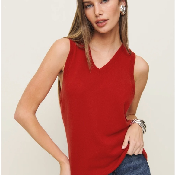 NEW Reformation Reese Cashmere Tank in Scarlet | NWT | Size S - Picture 1 of 8